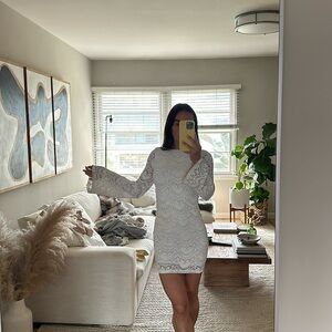 Nightcap Lace Long Sleeve Mini Dress